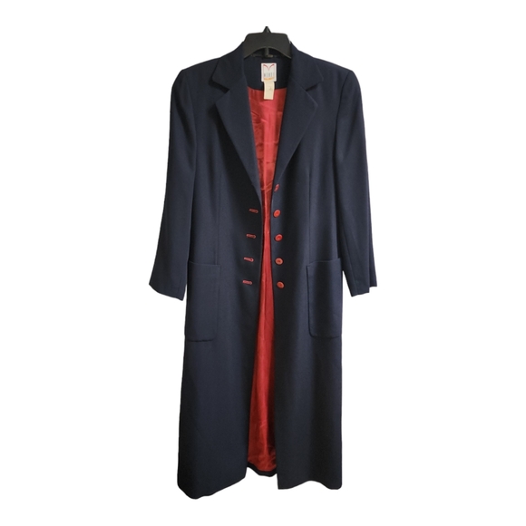 Mondi Business Womens Navy Long Button Up Blazer Jacket & Maxi Skirt Sz US 6/36 - Picture 3 of 10